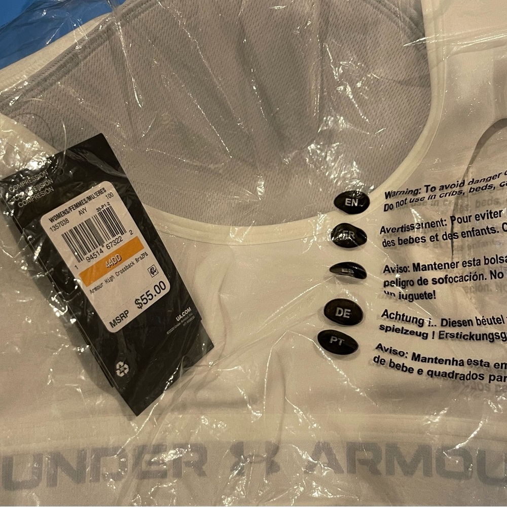 Under Armour White Sports Bar size 44D - Picture 4 of 5